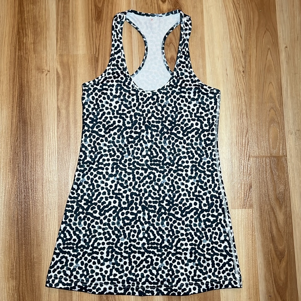 Lululemon Cool Racerback Ace Spot Grain Black Tank Top